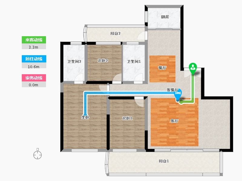 海南省-海口市-罗牛山·璞域-144.59-户型库-动静线