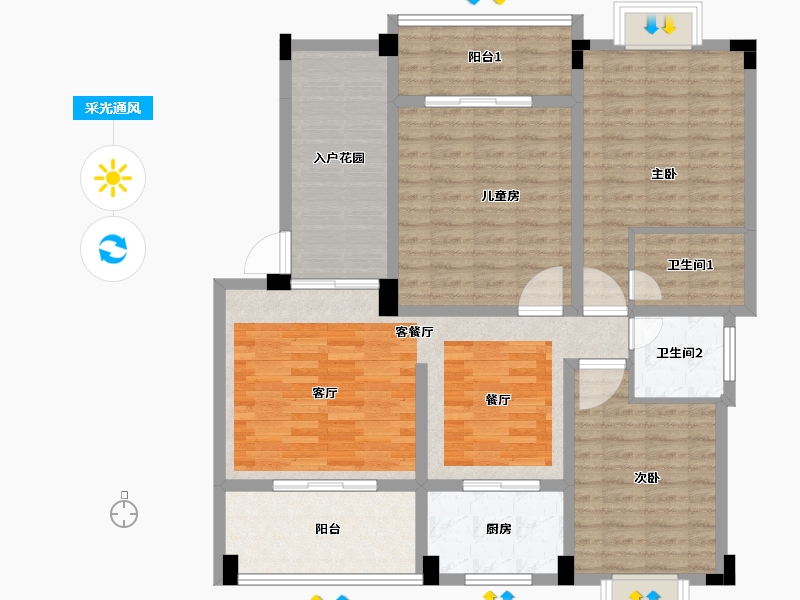 江西省-赣州市-中正广场-118.03-户型库-采光通风