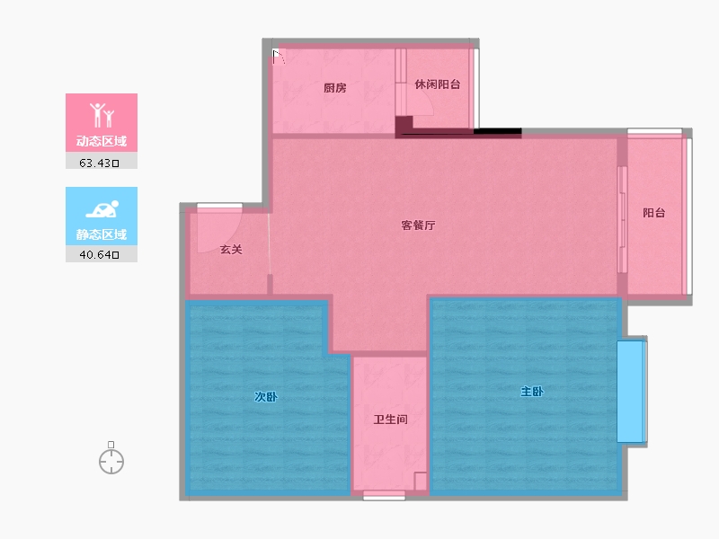 湖南省-长沙市-珠江璞墅-94.82-户型库-动静分区