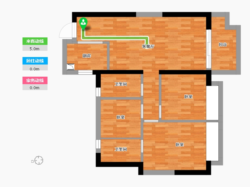 湖南省-长沙市-碧桂园翘楚棠(建设中店)-74.38-户型库-动静线