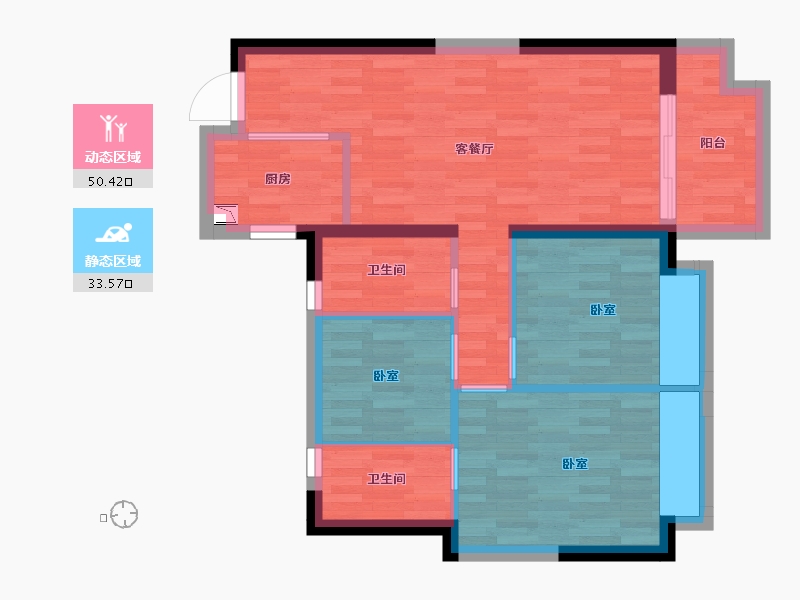 湖南省-长沙市-碧桂园翘楚棠(建设中店)-74.38-户型库-动静分区