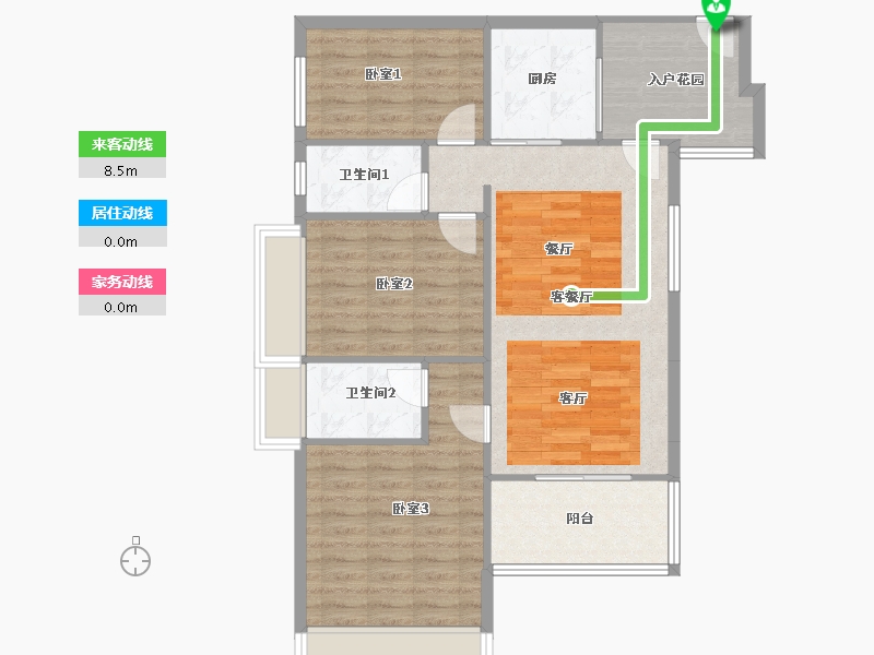 广东省-佛山市-保利和悦滨江-89.60-户型库-动静线