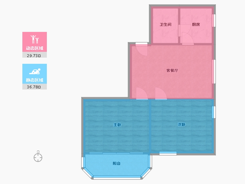 广东省-广州市-黄石花园-66.50-户型库-动静分区