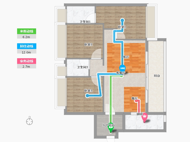 广东省-佛山市-保利和悦滨江-90.40-户型库-动静线