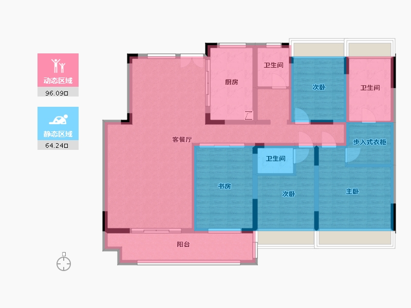 河南省-信阳市-南湾琨御府-143.00-户型库-动静分区