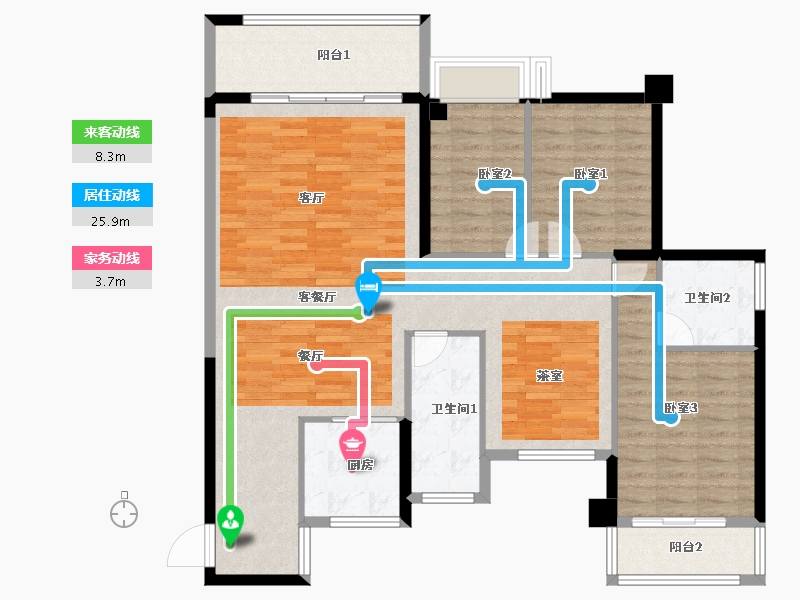 海南省-海口市-盛和花城-116.98-户型库-动静线