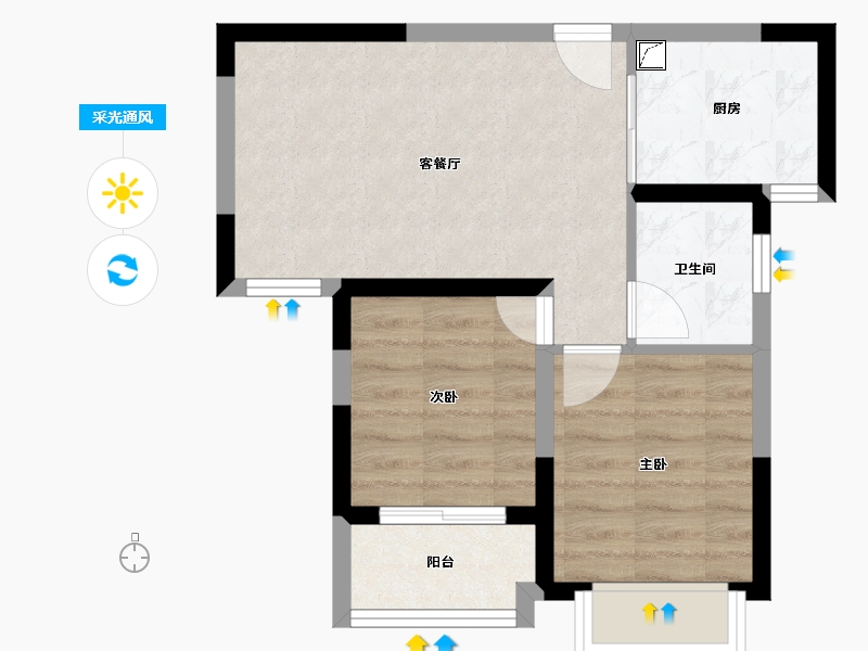 河南省-郑州市-大吴嘉苑-60.00-户型库-采光通风