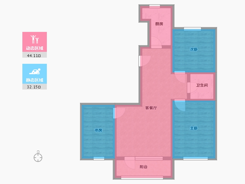 辽宁省-沈阳市-麓林春语-82.00-户型库-动静分区