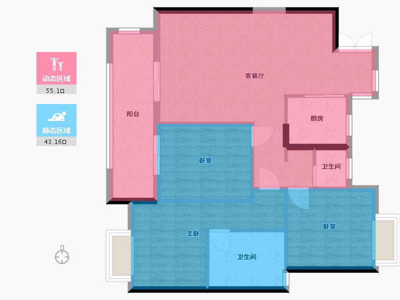 福建省-福州市-中庚香澜-89.89-户型库-动静分区