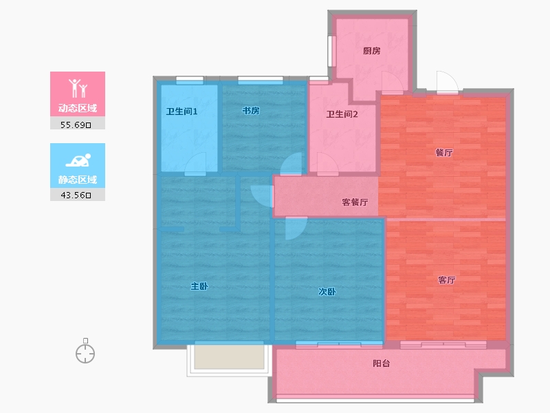 江西省-赣州市-红星中央广场-90.40-户型库-动静分区