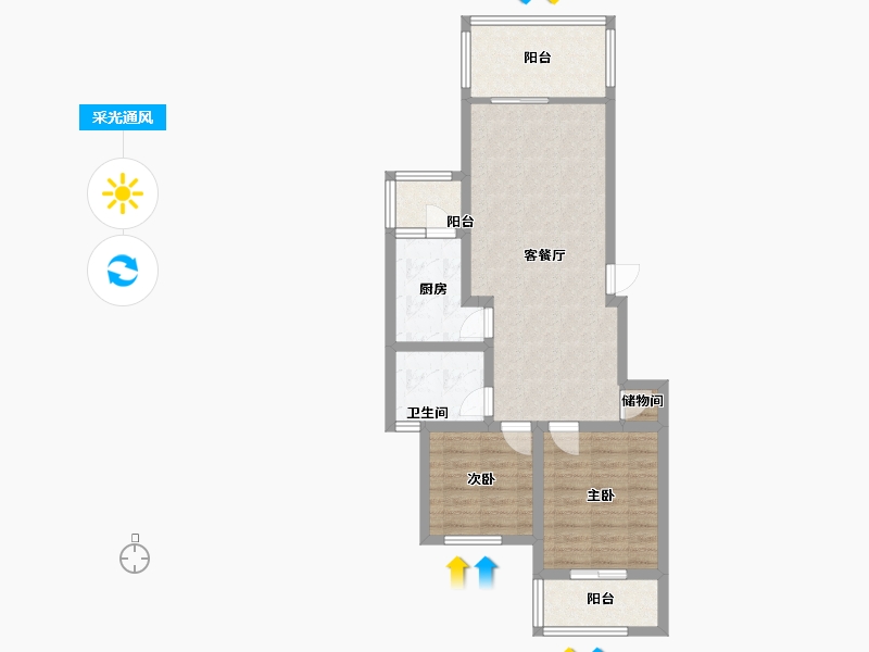 四川省-眉山市-家和盛世-90.00-户型库-采光通风