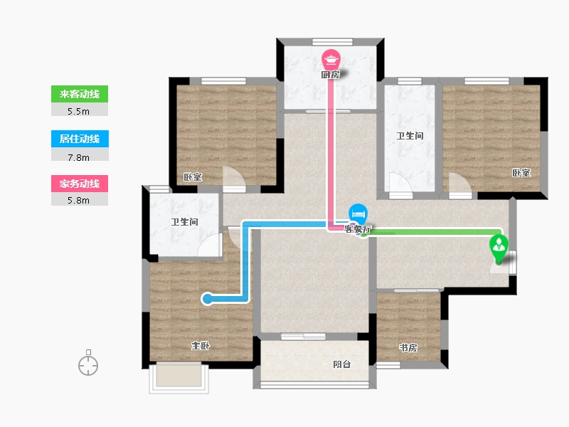 河南省-郑州市-汇港铭都-107.00-户型库-动静线