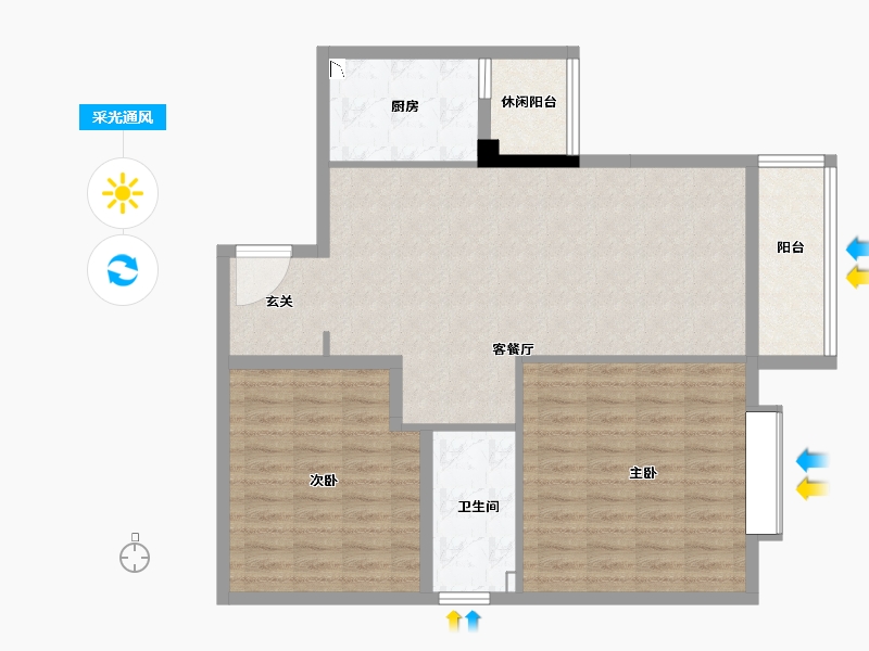 湖南省-长沙市-珠江璞墅-93.63-户型库-采光通风