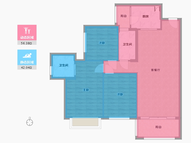 四川省-泸州市-鸿通·翡翠滨江-78.21-户型库-动静分区