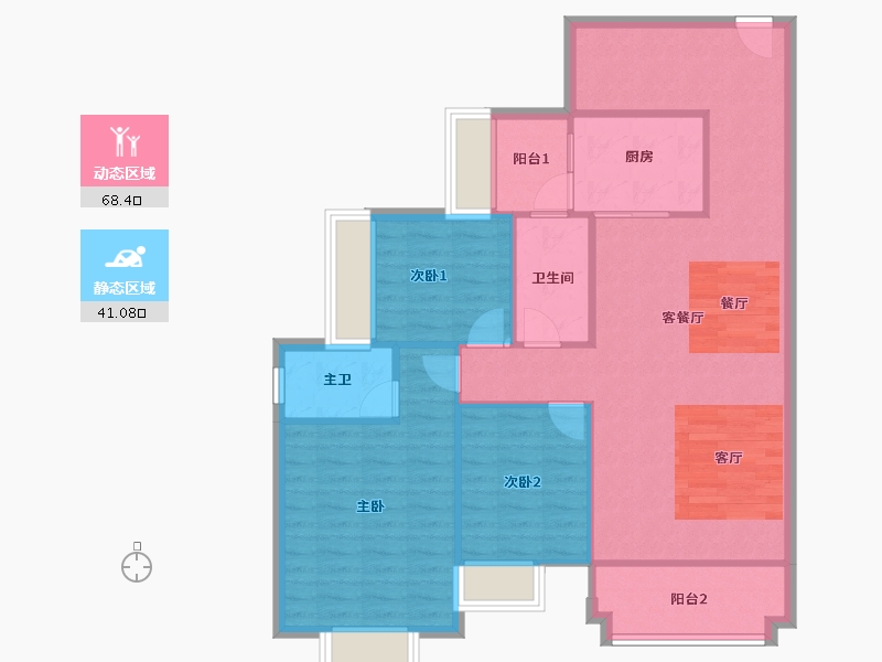 广东省-佛山市-富星半岛-99.81-户型库-动静分区