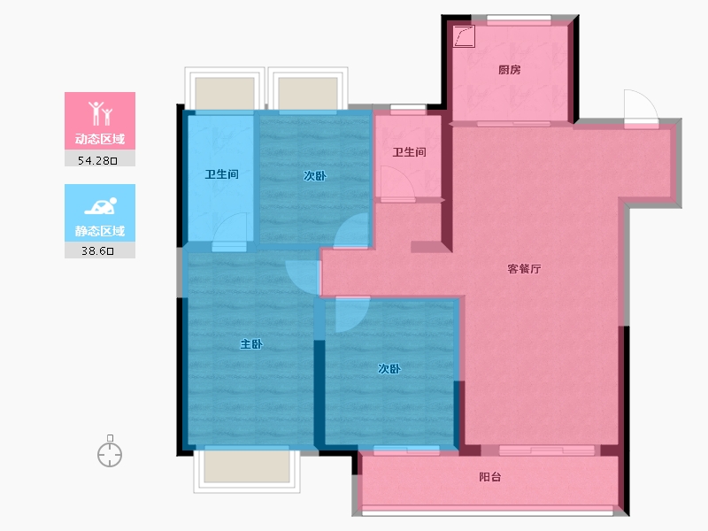 湖北省-武汉市-悦享湖璟-88.92-户型库-动静分区