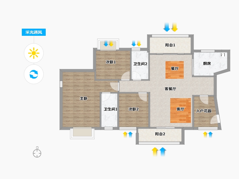 广东省-佛山市-富星半岛-98.88-户型库-采光通风