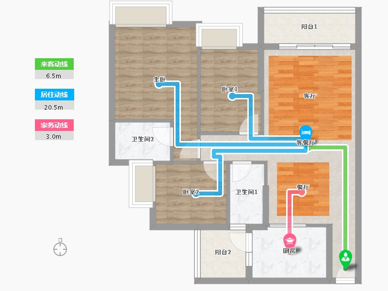 广东省-佛山市-明智雅苑-84.50-户型库-动静线