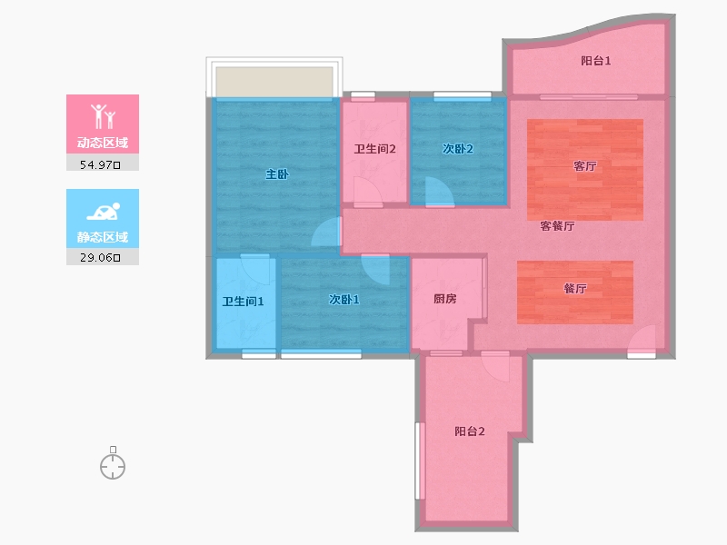 广东省-佛山市-凯蓝滨江时光-75.92-户型库-动静分区