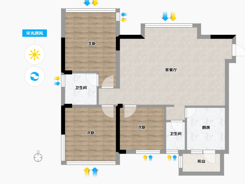 四川省-内江市-甜城国际c区-92.00-户型库-采光通风