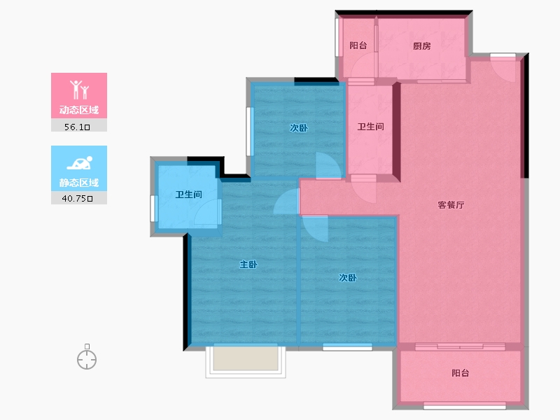 四川省-泸州市-鸿通翡翠滨江-78.21-户型库-动静分区