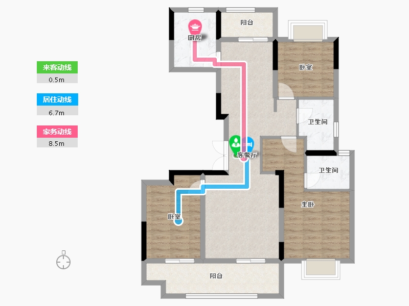 河南省-驻马店市-练江花园-103.53-户型库-动静线