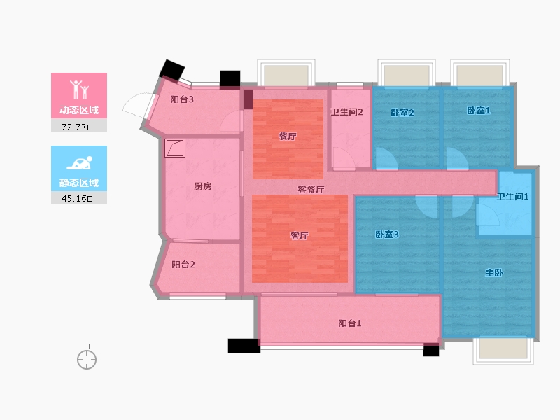 广东省-佛山市-奥园上林一品-106.99-户型库-动静分区