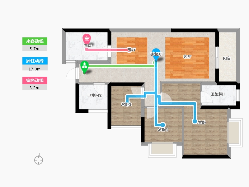 广东省-佛山市-金辉路劲江山云著-76.00-户型库-动静线