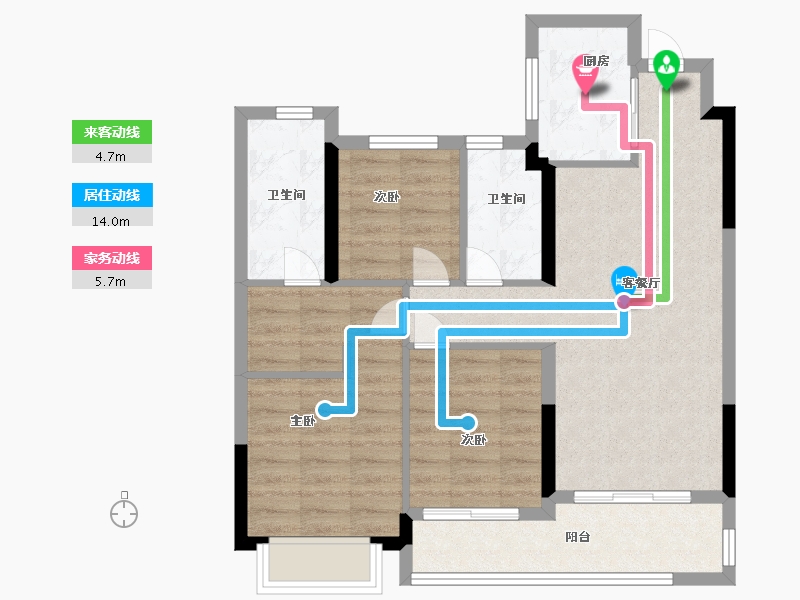 福建省-福州市-绿城晓风苑-75.46-户型库-动静线