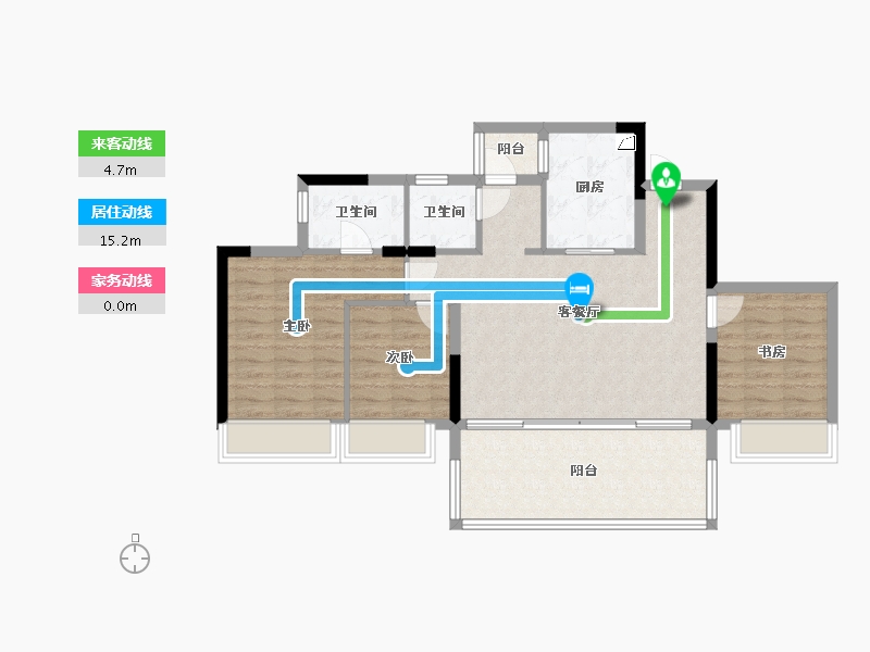 贵州省-贵阳市-花园-110.00-户型库-动静线