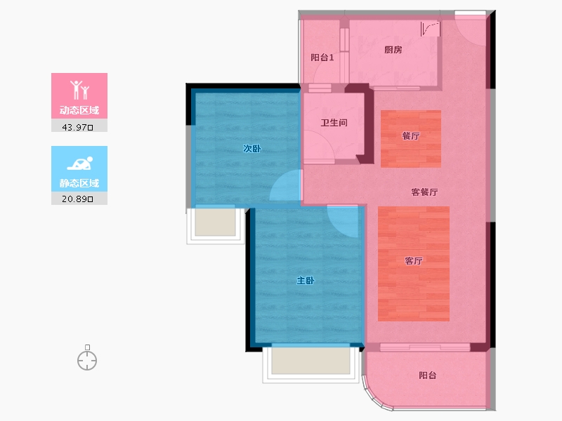 广东省-佛山市-星禅宝丰府-58.26-户型库-动静分区