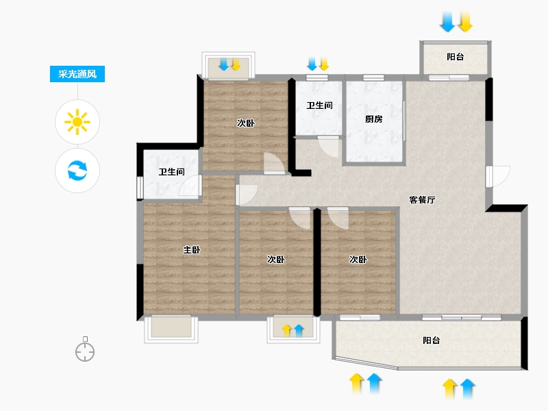 福建省-福州市-东城壹品-120.00-户型库-采光通风