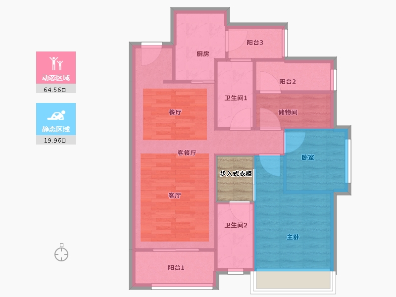 广东省-佛山市-朝安金茂悦-79.20-户型库-动静分区