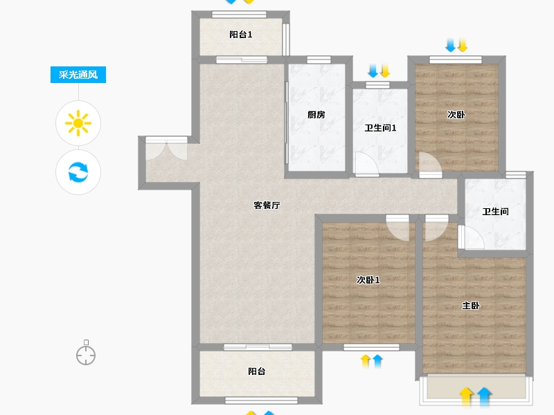 河南省-周口市-建业城-135.00-户型库-采光通风