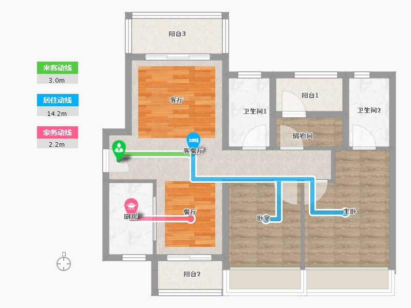 广东省-佛山市-中骏雍景台-78.40-户型库-动静线