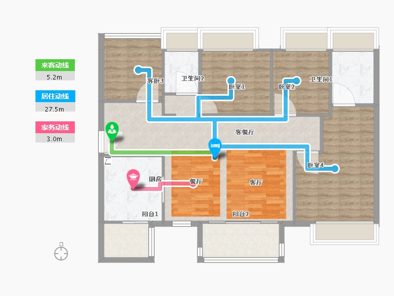 广东省-佛山市-龙湖越秀傲云-103.20-户型库-动静线