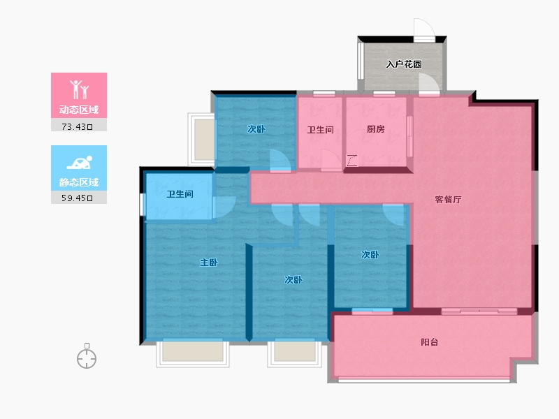 海南省-海口市-碧桂园天御湾-138.00-户型库-动静分区