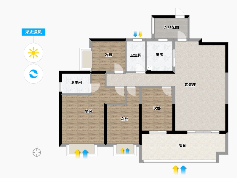 海南省-海口市-碧桂园天御湾-138.00-户型库-采光通风