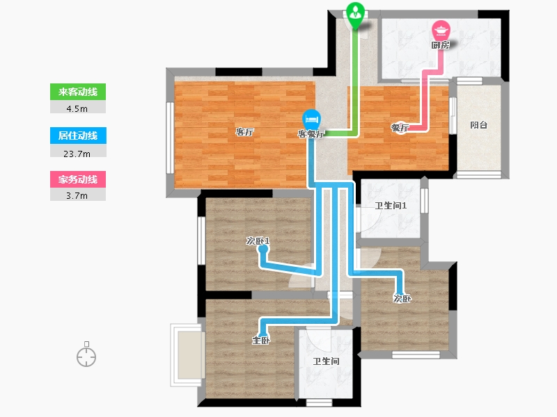 重庆-重庆市-保利观塘-85.00-户型库-动静线