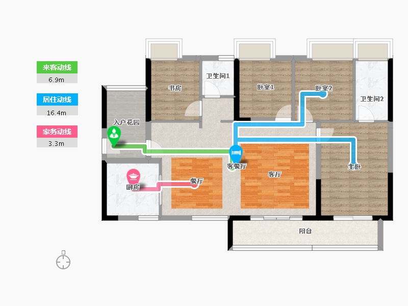 广东省-佛山市-金科集美天辰湾-111.01-户型库-动静线