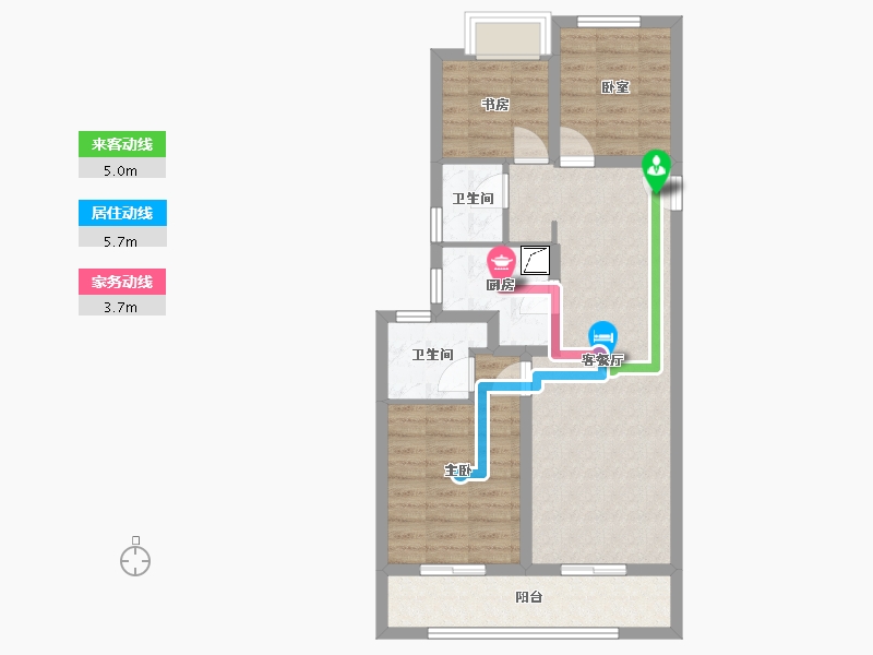 浙江省-杭州市-保利天汇-74.96-户型库-动静线