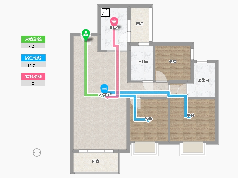 贵州省-黔南布依族苗族自治州-当代-90.00-户型库-动静线