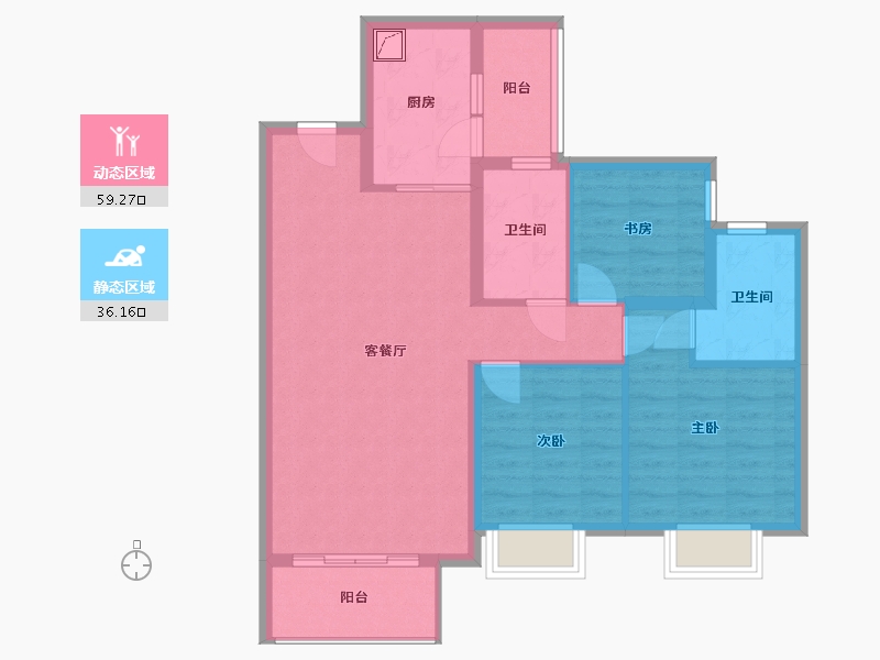 贵州省-黔南布依族苗族自治州-当代-90.00-户型库-动静分区