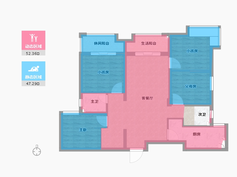 湖南省-长沙市-新世界柏樾-91.11-户型库-动静分区