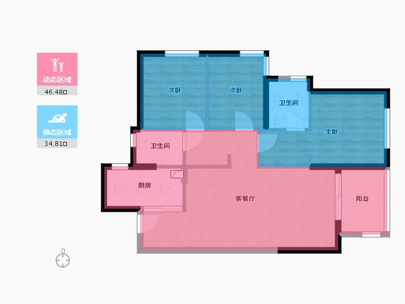 湖南省-长沙市-万科魅力之城-79.00-户型库-动静分区