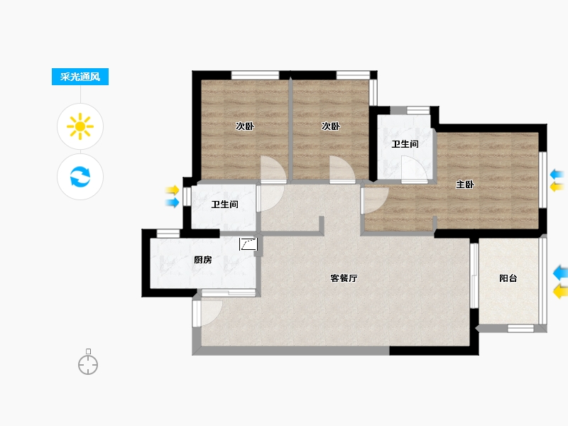 湖南省-长沙市-万科魅力之城-79.00-户型库-采光通风