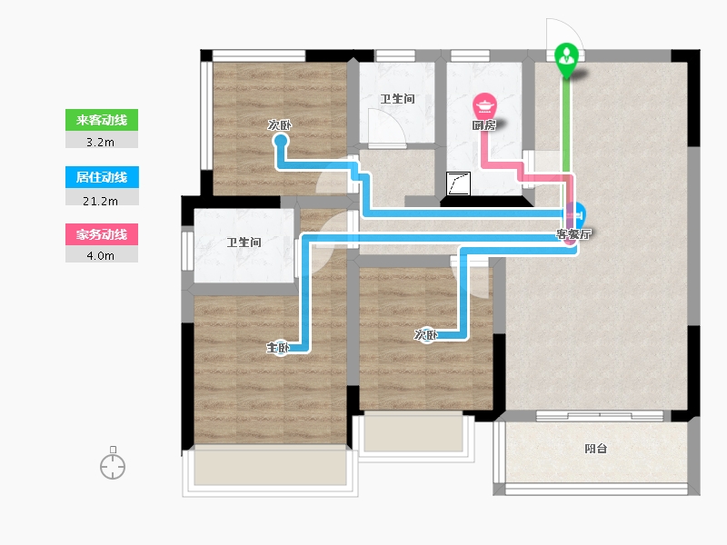 四川省-内江市-远达世纪城-80.00-户型库-动静线