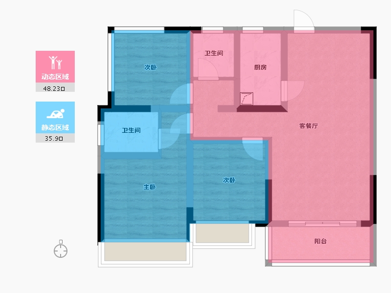 四川省-内江市-远达世纪城-80.00-户型库-动静分区