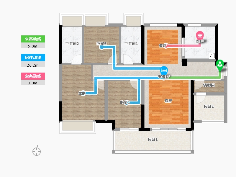 广东省-佛山市-实地紫藤公馆-104.10-户型库-动静线