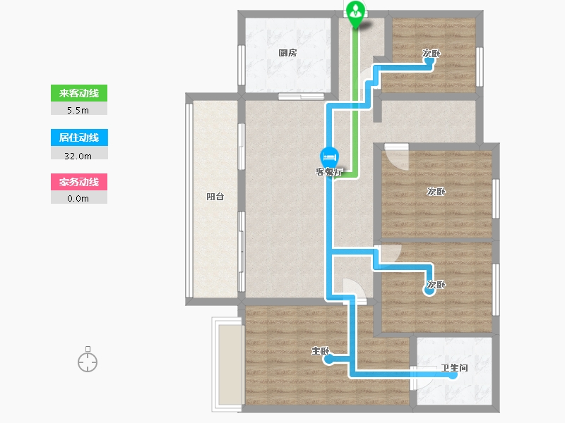 贵州省-贵阳市-碧桂园·西南上城-紫御府组团-100.00-户型库-动静线